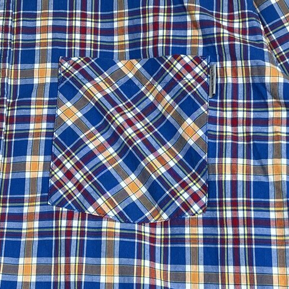 Carhartt Shirt Mens Size Large Blue Orange Red Plaid Long Sleeve Button Down - Picture 3 of 12